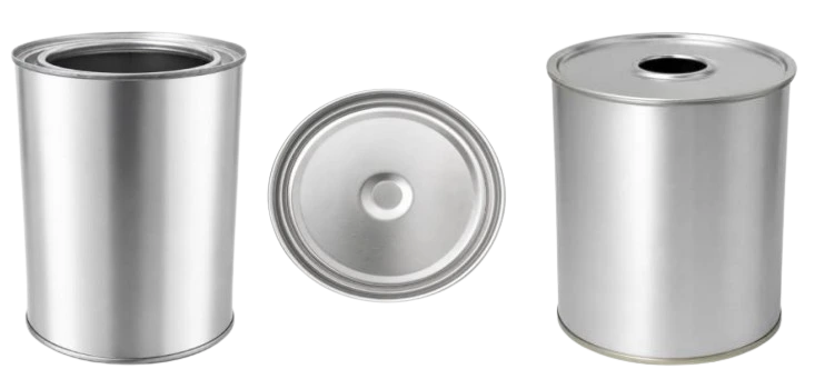 1L YUVARLAK TENEKE KUTU, GEÇME KAPAKLI - 32mm / 42mm PRATİK KAPAKLI 