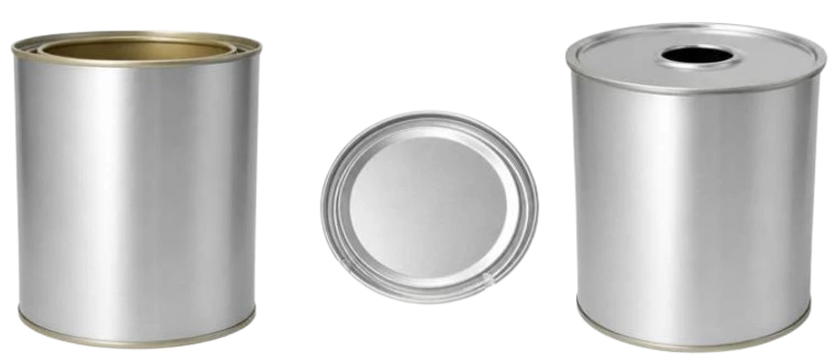 1L YUVARLAK TENEKE KUTU, GEÇME KAPAKLI - 32mm / 42mm PRATİK KAPAKLI 